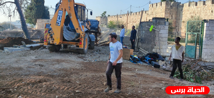 استمرار عملية نبش القبور وتدمير مقبرة اليوسفية في القدس